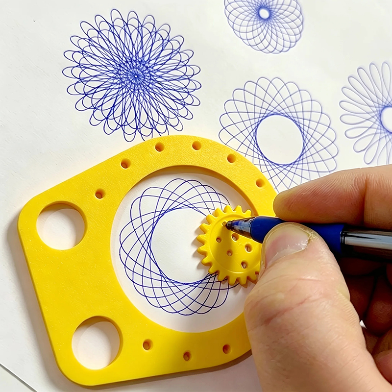 Chalk Bag - Spirograph Geometrisches Zeichenwerkzeug-Set, Zahnrad-Zeichenschablone, Kunst-Skizzen-Zeichenschablone, Geschenk