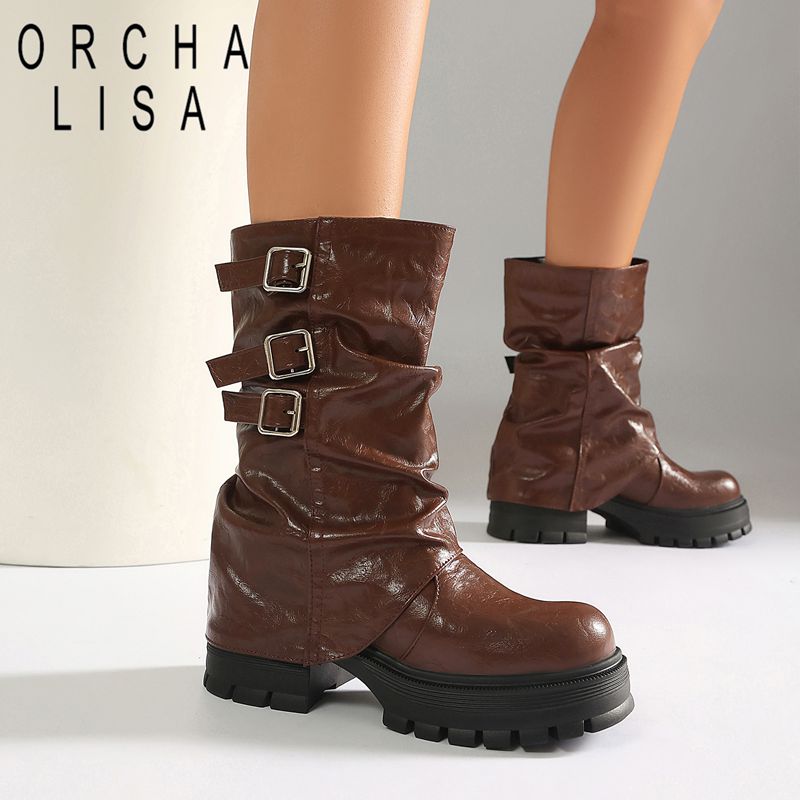 Lifting Belt - ORCHA LISA Damenstiefel, mittelhohe Schafthöhe, gebogene