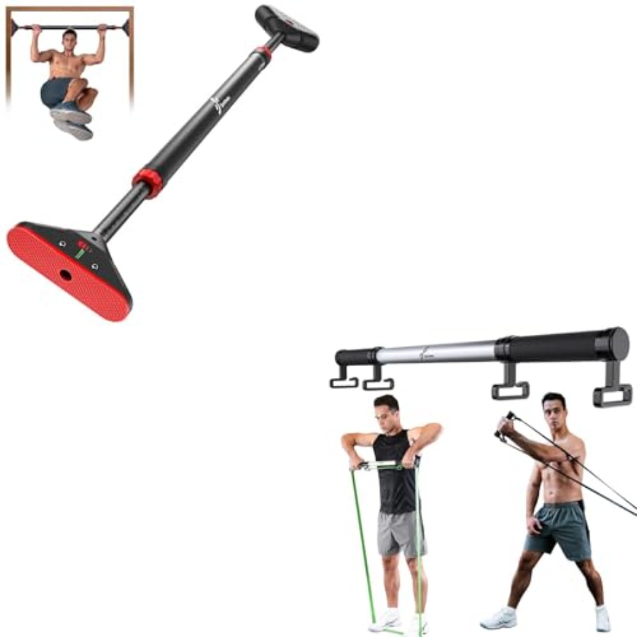 Pull Up Bar - Klimmzugstange für Türrahmen, Krafttraining, Widerstandsband-Übungsstange mit