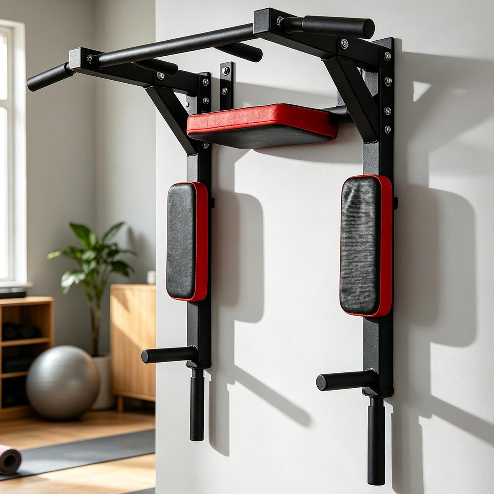 Pull Up Bar - Wandmontierte Klimmzugstange, Fitness-Horizontalstange, multifunktionale Dip-Station mit