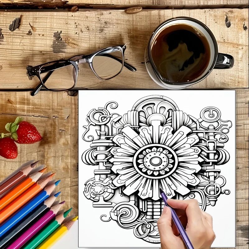 Malbuch „Steampunk-Blumen“ für – Chalk Bag Bewertung und Preis